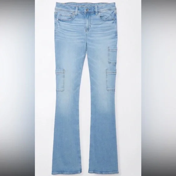 AE Stretch Low-Rise Kick Bootcut Jeans - Picture 3 of 7